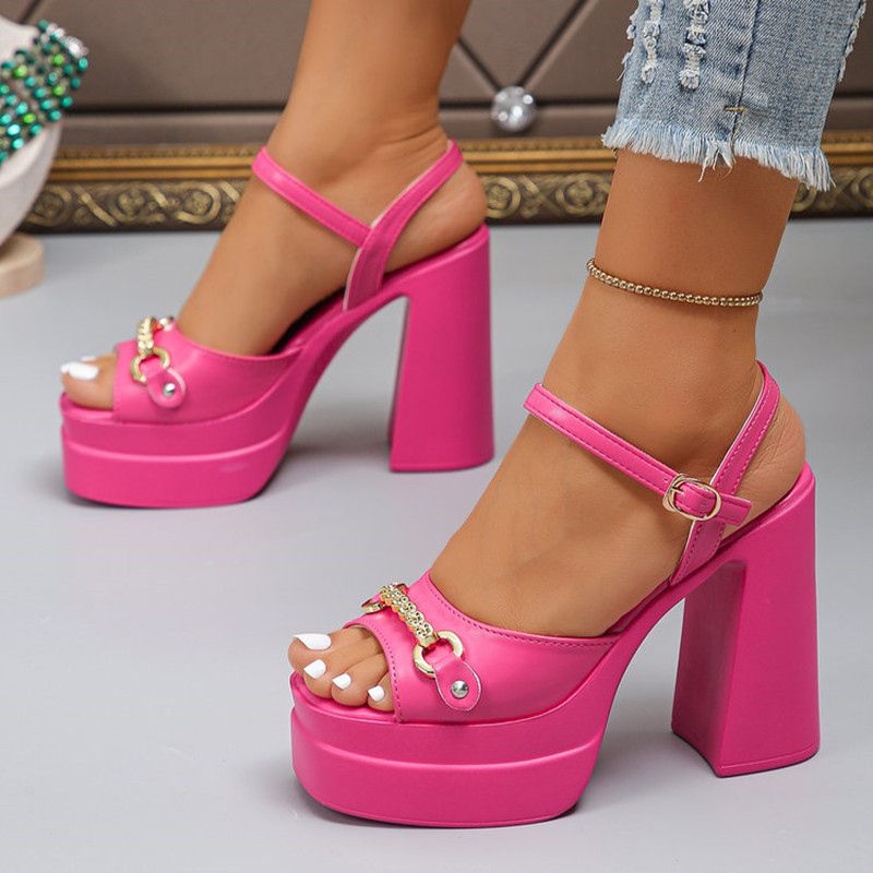 Casual Sandal Leather - 2026년 여름 신상품 스퀘어 토 속굽
