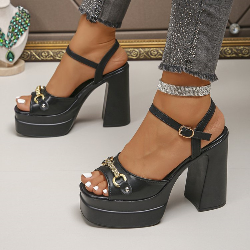 2026년 여름 신상품 스퀘어 토 속굽 두꺼운 가죽 하 - Casual Sandal Leather 리뷰 및 가격