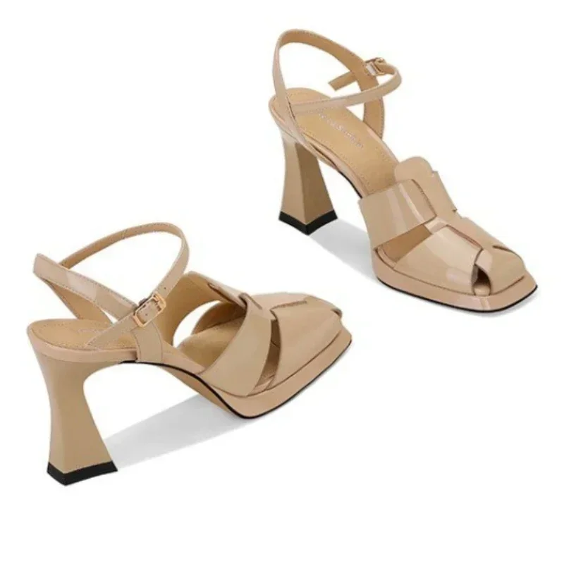 여성용 하이힐 샌들 패션 특허 가죽 로마 샌들 섹시한  - Casual Sandal Leather 리뷰 및 가격