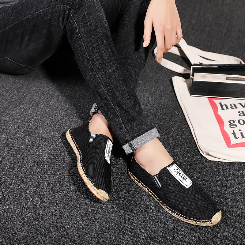 린넨 남성 캐주얼 슈즈 로퍼 남성 플랫 슈즈 위빙 피셔 - Espadrille Slip On 리뷰 및 가격